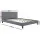 Artiss Vanke Queen Size Bed Frame - Grey Faux Linen, Solid Wood Slats, Tufted Headboard, Metal Legs, 217x160x88cm