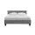 Artiss Vanke Queen Size Bed Frame - Grey Faux Linen, Solid Wood Slats, Tufted Headboard, Metal Legs, 217x160x88cm
