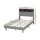 Artiss King Single Bed Frame with LED Lights, Storage Headboard, Hidden Box, Grey Faux Linen, Timber Steel Base