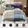 Artiss King Single Bed Frame with LED Lights, Storage Headboard, Hidden Box, Grey Faux Linen, Timber Steel Base