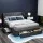 Artiss Mila Queen Size Bed Frame with 4 Drawers, Charcoal - Premium Faux Linen, Tufted Headboard, Sturdy Steel Frame