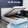 Artiss Tiyo King Single Gas Lift Bed Frame - White, PVC Leather, Tufted Headboard, Storage, Easy Assembly