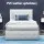 Artiss Tiyo King Single Gas Lift Bed Frame - White, PVC Leather, Tufted Headboard, Storage, Easy Assembly