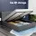 Artiss Tiyo Queen Size Bed Frame Gas Lift Storage Upholstered Faux Linen Grey Tufted Headboard Wooden Slats