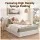 Artiss Queen Boucle Fabric Foam Bed Frame Vacuum Compressed No Assembly Removable Washable Cover Low Profile
