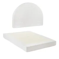 Artiss Queen Boucle Fabric Foam Bed Frame Vacuum Compressed No Assembly Removable Washable Cover Low Profile