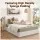 Artiss Queen Boucle Fabric Vacuum Compressed No Assembly Bed Frame with Foam Headboard 170x212cm Washable Cover
