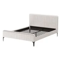 Artiss Queen Size Bed Frame, Faux Linen, Beige, 222.5x165x104cm, Cosy & Durable with Elegant Design, Easy Assembly