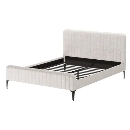 Artiss Queen Size Bed Frame, Faux Linen, Beige, 222.5x165x104cm, Cosy & Durable with Elegant Design, Easy Assembly