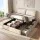 Artiss King Bed Frame Gas Lift Storage Three Drawers Adjustable Headboard 300kg Beige Platform Base