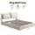 Artiss King Bed Frame Gas Lift Storage Three Drawers Adjustable Headboard 300kg Beige Platform Base