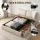 Artiss King Bed Frame Gas Lift Storage Three Drawers Adjustable Headboard 300kg Beige Platform Base