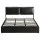 Artiss King Bed Frame with Gas Lift Storage, 3 Drawers, Adjustable Headboard, PVC Leather Black 300kg