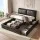 Artiss King Bed Frame with Gas Lift Storage, 3 Drawers, Adjustable Headboard, PVC Leather Black 300kg