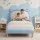 Artiss Kids King Single Upholstered Bear Bed Frame Blue White 180kg Capacity Child Safe Padding 118x213x107cm