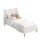 Artiss Kids AU King Single Upholstered Bed Frame Bear Ear Headboard Beige White Child Safe PVC Leather