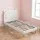 Artiss Kids AU King Single Upholstered Bed Frame Bear Ear Headboard Beige White Child Safe PVC Leather