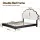 Artiss Double Bed Frame with Adjustable Shell-Shaped Headboard, Wipe-Clean PVC Upholstery, White and Black