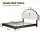 Artiss Queen Bed Frame with Adjustable Shell Headboard and PVC Upholstery White 13 Slats 300 kg Load