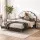 Artiss Queen Bed Frame with Adjustable Shell Headboard and PVC Upholstery White 13 Slats 300 kg Load