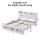 Artiss King Bed Frame with Storage, Charging Station, LED Lighting and Bouclé Padding White