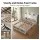 Artiss King Bed Frame with Storage, Charging Station, LED Lighting and Bouclé Padding White