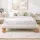Artiss Queen Bed Frame with Bouclé Upholstery Rubber wood Feet White 300 kg Capacity Low-profile Ten Plywood Slats