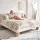 Artiss Queen Bed Frame with Bouclé Upholstery Rubber wood Feet White 300 kg Capacity Low-profile Ten Plywood Slats