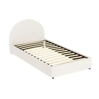 Artiss ELLA King Single Gas Lift Bed Frame Boucle Fabric Upholstered Storage Base with Padded Headboard Beige