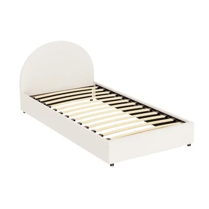 Artiss ELLA King Single Gas Lift Bed Frame Boucle Fabric Upholstered Storage Base with Padded Headboard Beige