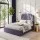 Artiss Double Bed Frame with Lift-Up Storage, USB and Type-C Charging Ports, Scallop Headboard Grey Blue