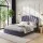 Artiss Queen Bed Frame with Lift-Up Storage USB and Type-C Ports Grey Blue