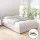Artiss VILA Double Size Gas Lift Bed Frame Beige Upholstered Linen Fabric with Storage and Tufted Headboard