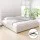 Artiss Vila King Size Gas Lift Bed Frame Beige Linen Upholstered with Storage, Tufted Headboard, Sturdy Base