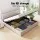 Artiss Vila King Size Gas Lift Bed Frame Beige Linen Upholstered with Storage, Tufted Headboard, Sturdy Base