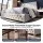 Artiss Double Bed Frame with Tufted Headboard, Radial Diamond Stitching, Plywood Slats, 300kg Capacity Grey