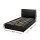 Artiss LUMI King Single LED Gas Lift Bed Frame Black PVC Leather Upholstered Storage with Plush Headboard