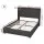 Artiss Double Gas Lift Storage Bed Frame Upholstered Geometric Headboard Charcoal Grey with Charging Ports