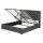 Artiss Double Gas Lift Storage Bed Frame Upholstered Geometric Headboard Charcoal Grey with Charging Ports