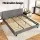 Artiss Neo King Size Bed Frame in Grey – Faux Linen Upholstery, Wood Slat Base, High-Density Foam, Easy Assembly
