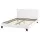 Artiss Neo Bed Frame Queen Size White PVC Leather Upholstered, Padded Headboard, Wooden Slats, Modern Design