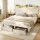 Artiss King Upholstered Bed Frame with Storage Drawers, Charging Station and Mood Lighting