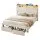 Artiss Queen Upholstered Wingback Bed Frame with Storage Drawers Charging Station Mood Lighting Linen