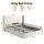 Artiss King Bed Frame with Gaslift Storage USB Type-C Charging Ports Velvet Upholstery White Geometric Headboard