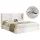 Artiss King Bed Frame with Gaslift Storage USB Type-C Charging Ports Velvet Upholstery White Geometric Headboard