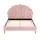 Artiss ROSY Double Bed Frame with Pink Velvet Scallop Bedhead - Elegant Wood Base, Easy Assembly, 1-Year Warranty