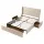 Artiss King Upholstered Bed Frame Off White Wingback Headboard with 3 Storage Drawers and Metal Base