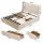 Artiss King Upholstered Bed Frame Off White Wingback Headboard with 3 Storage Drawers and Metal Base