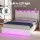 Artiss Sunset Double Bed Frame Gas Lift Storage White PVC Leather with LED Headboard, 16 Colours, 300kg Capacity