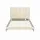 Artiss Double Upholstered Velvet Bed Frame with Tufted Headboard 133x185cm Cream White Platform No Box Spring Required